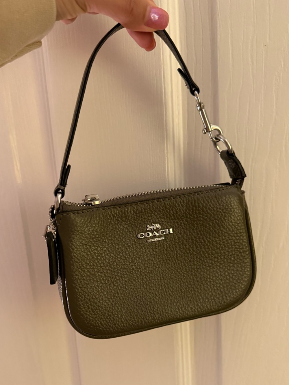 Coach Nolita 15 wristlet in olive green